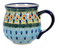 A picture of a Polish Pottery Medium Belly Mug (Providence) | K090S-WKON as shown at PolishPotteryOutlet.com/products/the-medium-belly-mug-providence