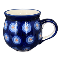 A picture of a Polish Pottery Medium Belly Mug (Harvest Moon) | K090S-ZP01 as shown at PolishPotteryOutlet.com/products/the-medium-belly-mug-harvest-moon-k090s-zp01