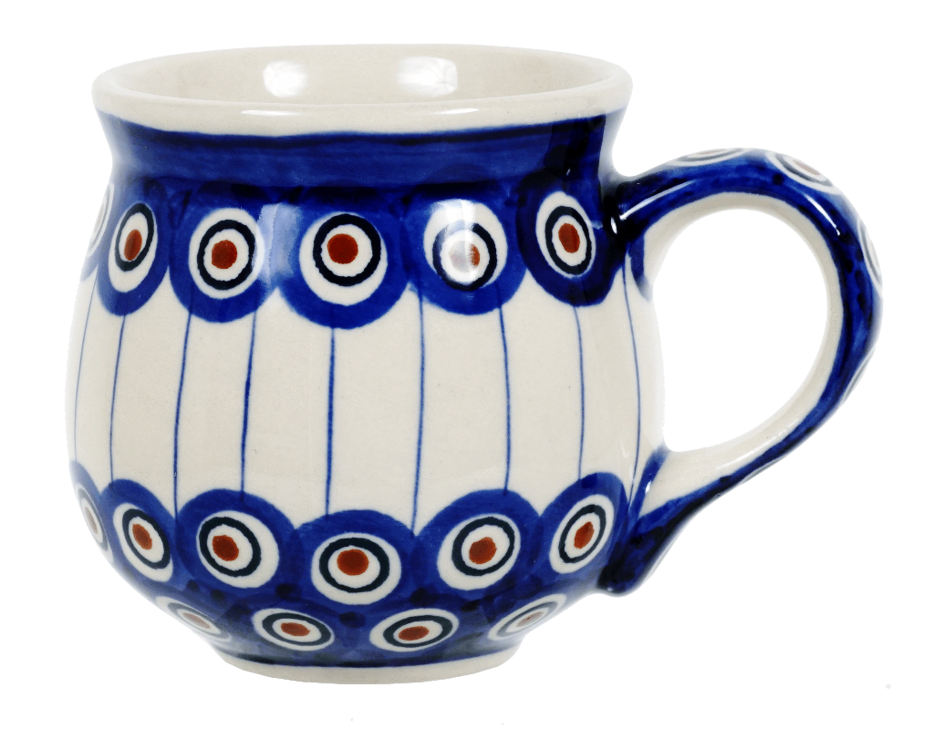 Mug, Belly Mug, 10oz Medium in "Peacock in Line" by Manufaktura | K090T-54A