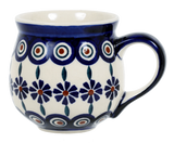 Mug, Belly Mug, 10oz Medium in "Floral Peacock" by Manufaktura | K090T-54KK