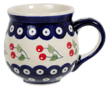 Mug, Belly Mug, 10oz Medium in "Cherry Dot" by Manufaktura | K090T-70WI