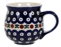 A picture of a Polish Pottery The Medium Belly Mug (Mosquito) | K090T-70 as shown at PolishPotteryOutlet.com/products/the-medium-belly-mug-mosquito