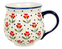 A picture of a Polish Pottery Medium Belly Mug (Simply Beautiful) | K090T-AC61 as shown at PolishPotteryOutlet.com/products/the-medium-belly-mug-simply-beautiful