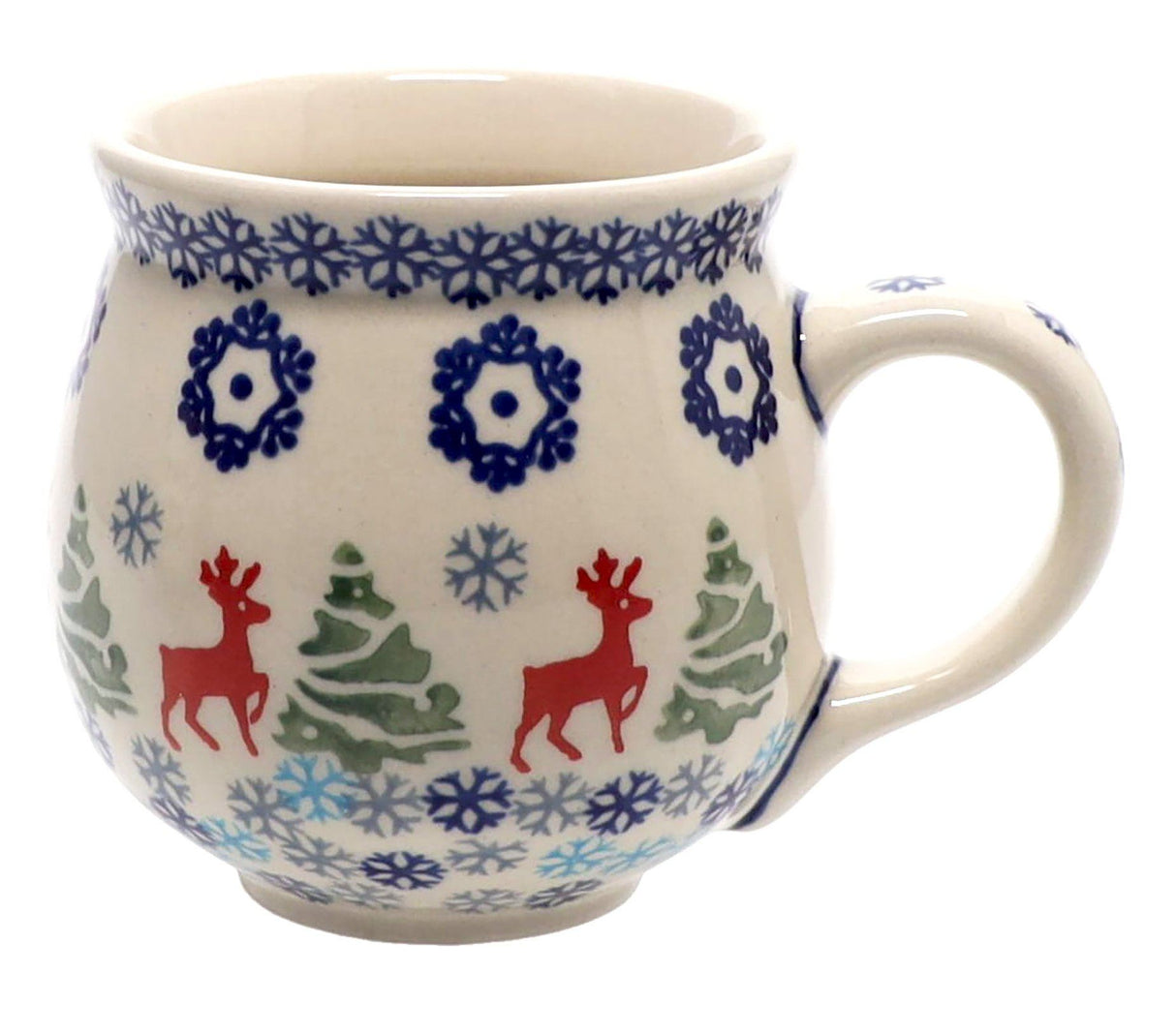 Mug, Belly Mug, 10oz Medium in "Reindeer Games" by Manufaktura | K090T-BL07