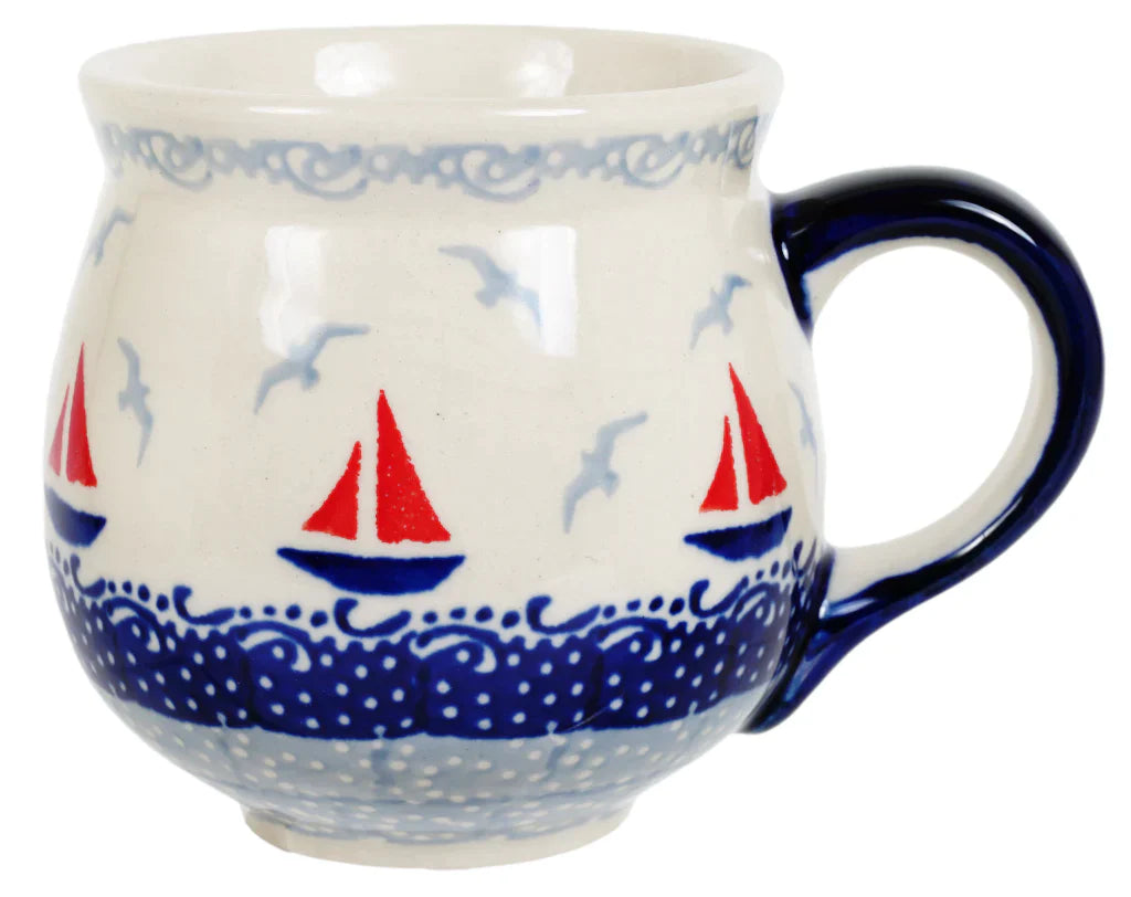 Mug, Belly Mug, 10oz Medium in "Smooth Seas" by Manufaktura | K090T-DPML