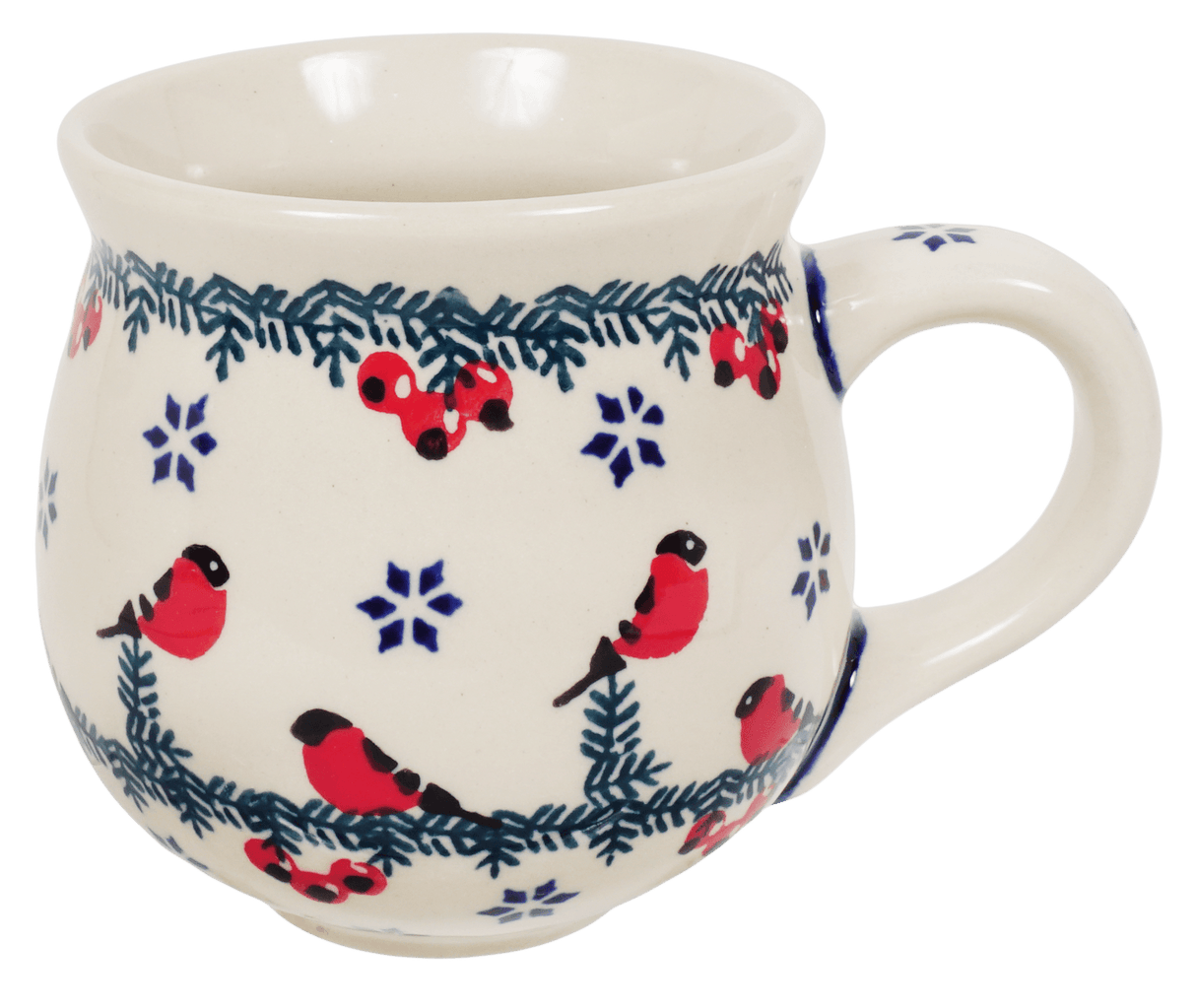 Mug, Belly Mug, 10oz Medium in "Red Bird" by Manufaktura | K090T-GILE