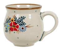 A picture of a Polish Pottery Medium Belly Mug (Country Pride) | K090T-GM13 as shown at PolishPotteryOutlet.com/products/the-medium-belly-mug-country-pride