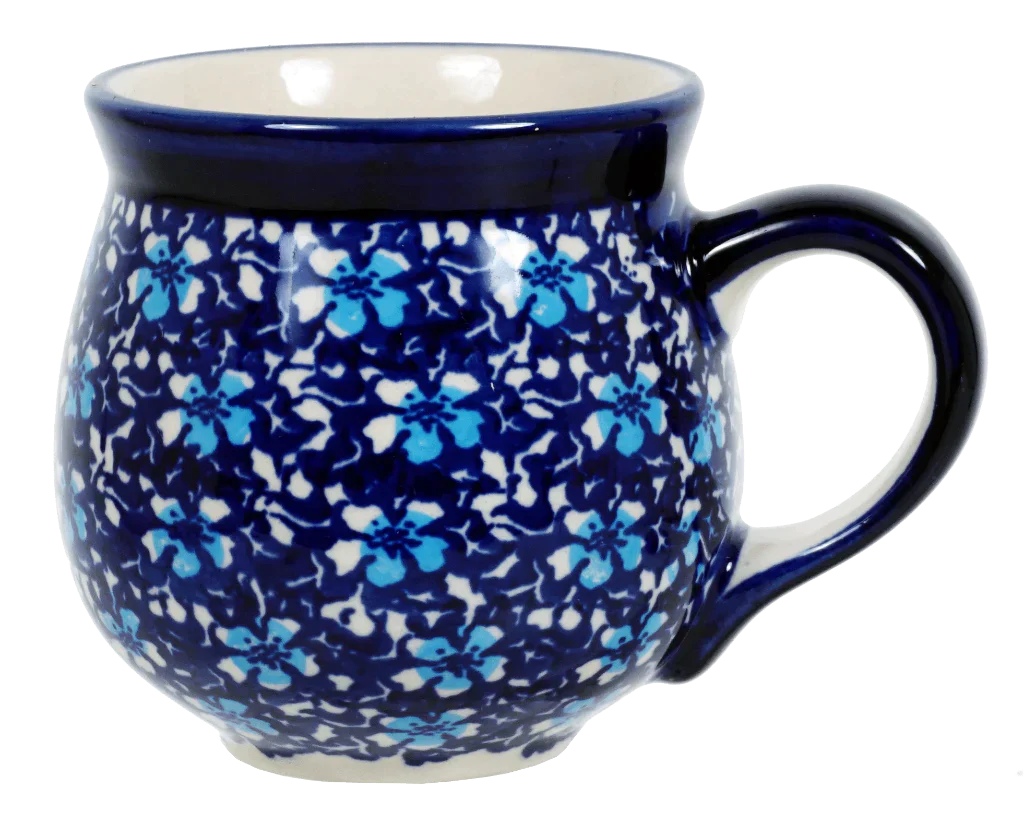 Mug, Belly Mug, 10 oz Medium in "Blue on Blue" by Manufaktura | K090T-J109