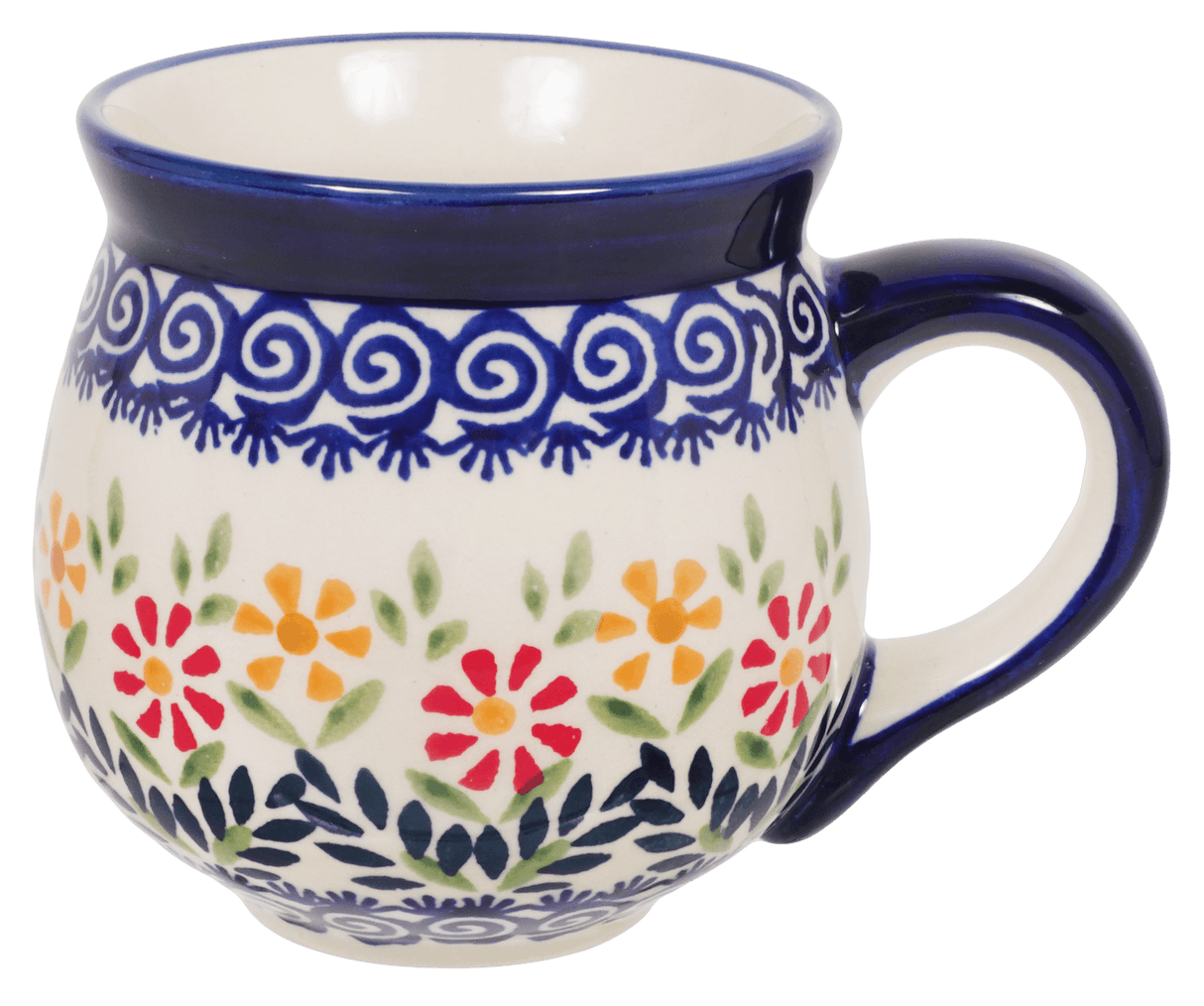 Mug, Belly Mug, 10oz Medium in "Flower Power" by Manufaktura | K090T-JS14