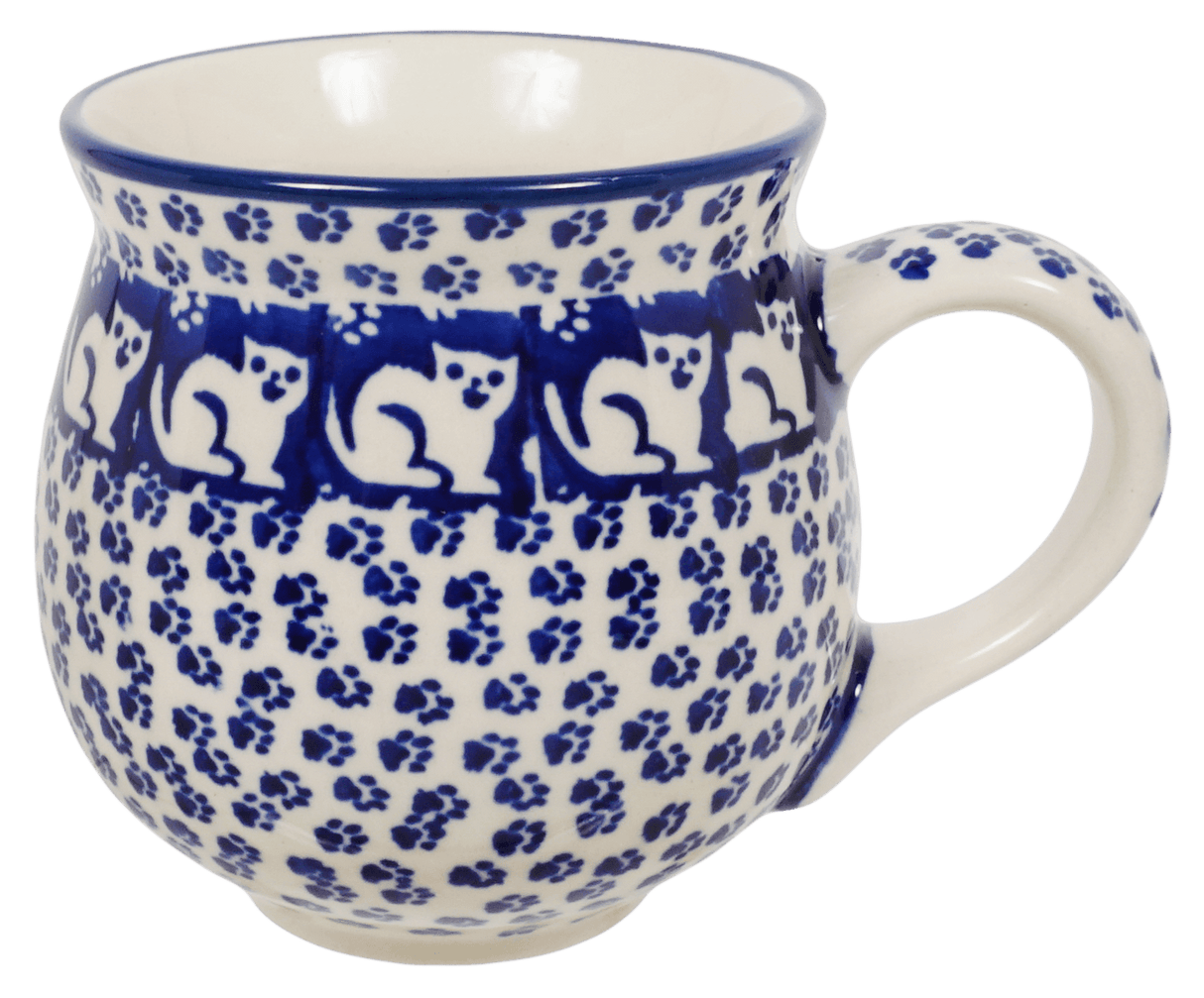 Mug, Belly Mug, 10oz Medium in "Kitty Cat Path" by Manufaktura | K090T-KOT6