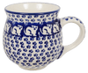 Polish Pottery The Medium Belly Mug (Kitty Cat Path) | K090T-KOT6 at PolishPotteryOutlet.com