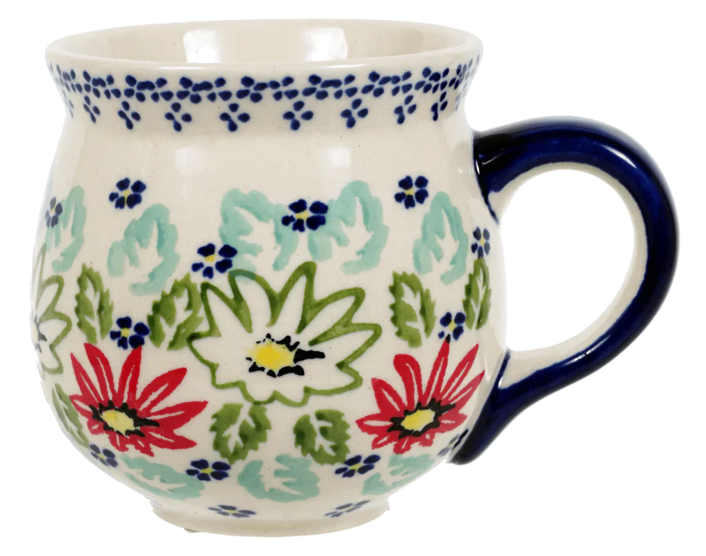 Mug, Belly Mug, 10 oz Medium in "Daisy Crown" by Manufaktura | K090T-MC20