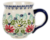 Polish Pottery Mug, Belly Mug, 10oz Medium in "Daisy Crown" by Manufaktura | K090T-MC20 at PolishPotteryOutlet.com