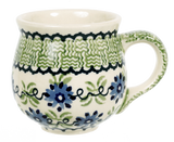 Mug, Belly Mug, 10oz Medium in "Woven Blues" by Manufaktura | K090T-P182