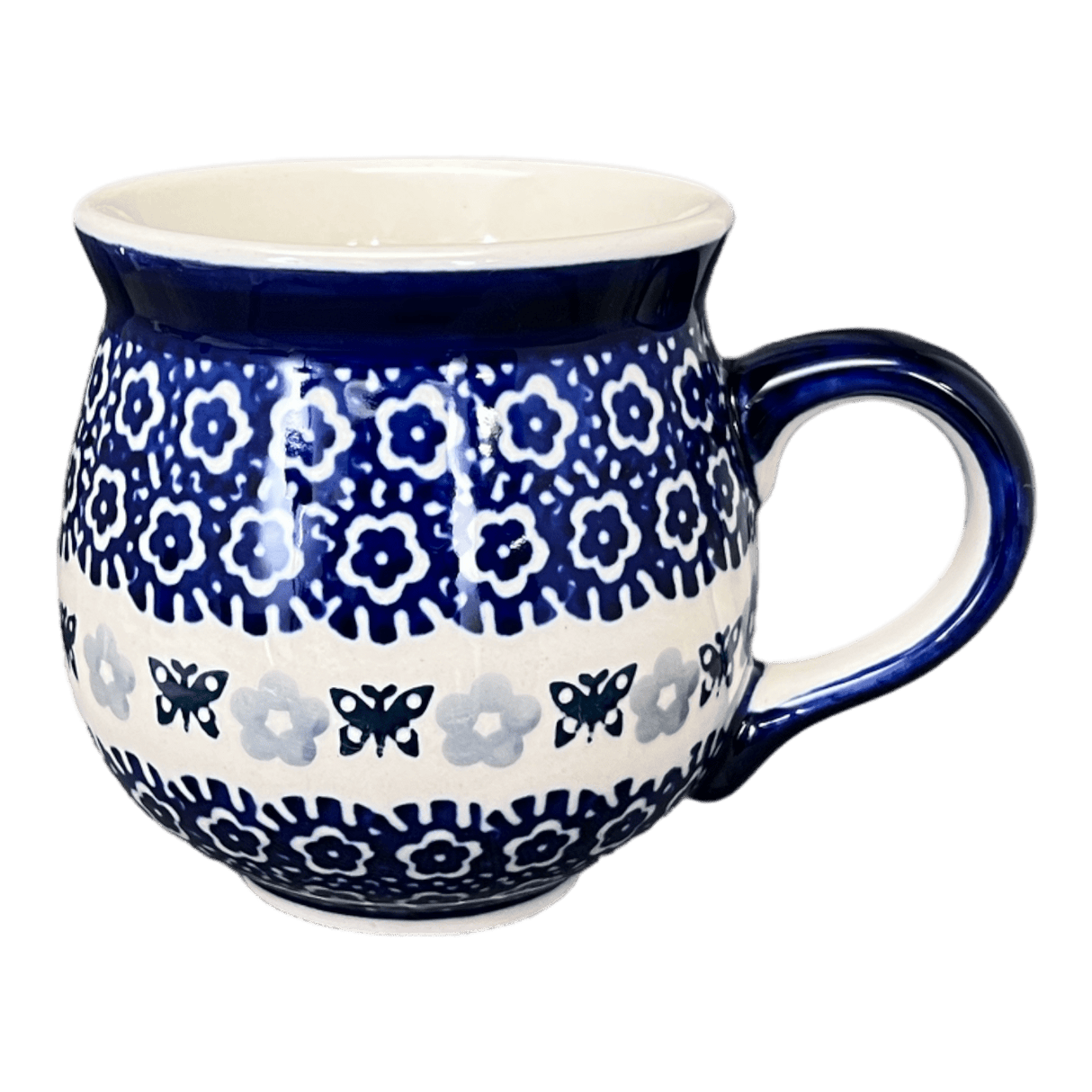 Mug, Belly Mug, 10 oz Medium in "Butterfly Border" by Manufaktura | K090T-P249