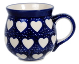 Mug, Belly Mug, 10oz Medium in "Sea of Hearts" by Manufaktura | K090T-SEA