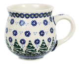 Mug, Belly Mug, 10 oz Medium in "Snowy Pines" by Manufaktura | K090T-U22