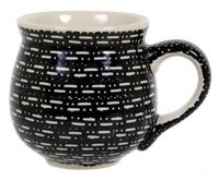 A picture of a Polish Pottery Medium Belly Mug (Metro) | K090T-WCZM as shown at PolishPotteryOutlet.com/products/the-medium-belly-mug-metro