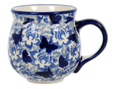 Mug, Belly Mug, 10oz Medium in "Dusty Blue Butterflies" by Manufaktura | K090U-AS56