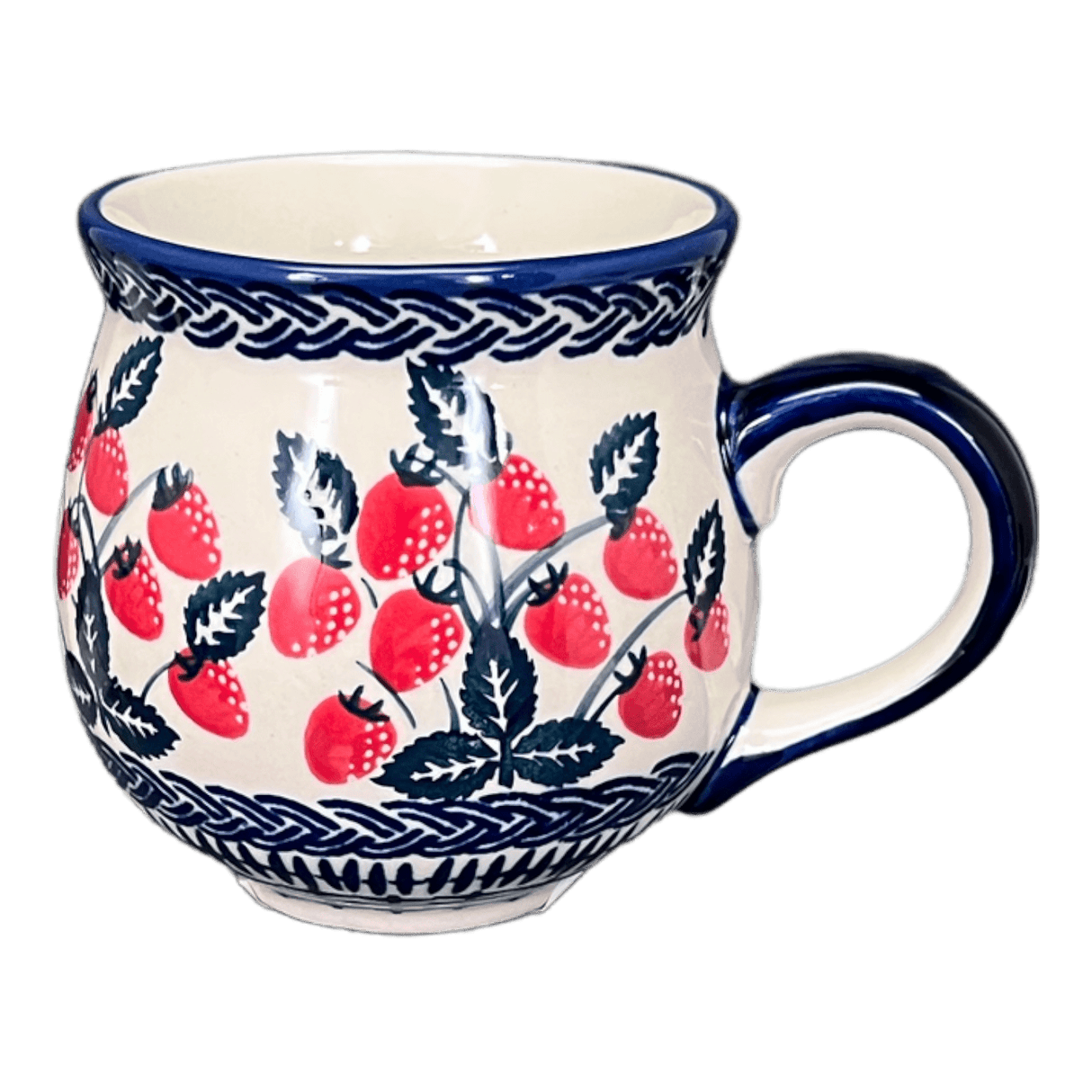 Mug, Belly Mug, 10oz Medium in "Fresh Strawberries" by Manufaktura | K090U-AS70