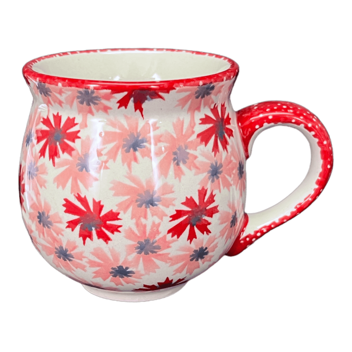 Mug, Belly Mug, 10 oz Medium in "Scarlet Daisy" by Manufaktura | K090U-AS73