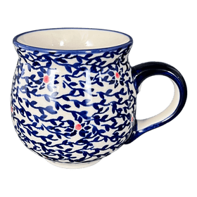 Polish Pottery Medium Belly Mug (Blue Canopy) | K090U-IS04 Additional Image at PolishPotteryOutlet.com