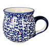 Polish Pottery Medium Belly Mug (Blue Canopy) | K090U-IS04 at PolishPotteryOutlet.com