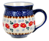 Polish Pottery Medium Belly Mug (Red Daisy Daze) | K090U-P227 at PolishPotteryOutlet.com