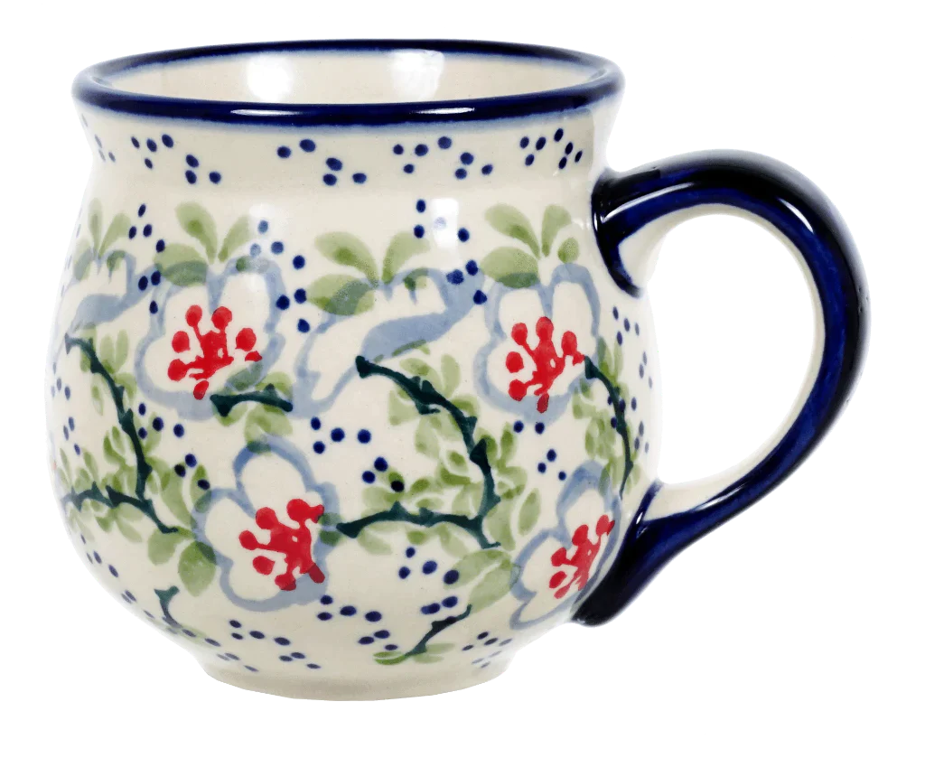 Mug, Belly Mug, 10oz Medium in "Flowers & Lace" by Manufaktura | K090U-P372