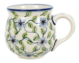 Mug, Belly Mug, 10oz Medium in "Periwinkle Vine" by Manufaktura | K090U-TAB1