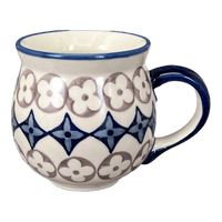 A picture of a Polish Pottery Medium Belly Mug (Diamond Blossoms) | K090U-ZP03 as shown at PolishPotteryOutlet.com/products/the-medium-belly-mug-diamond-blossoms-k090u-zp03