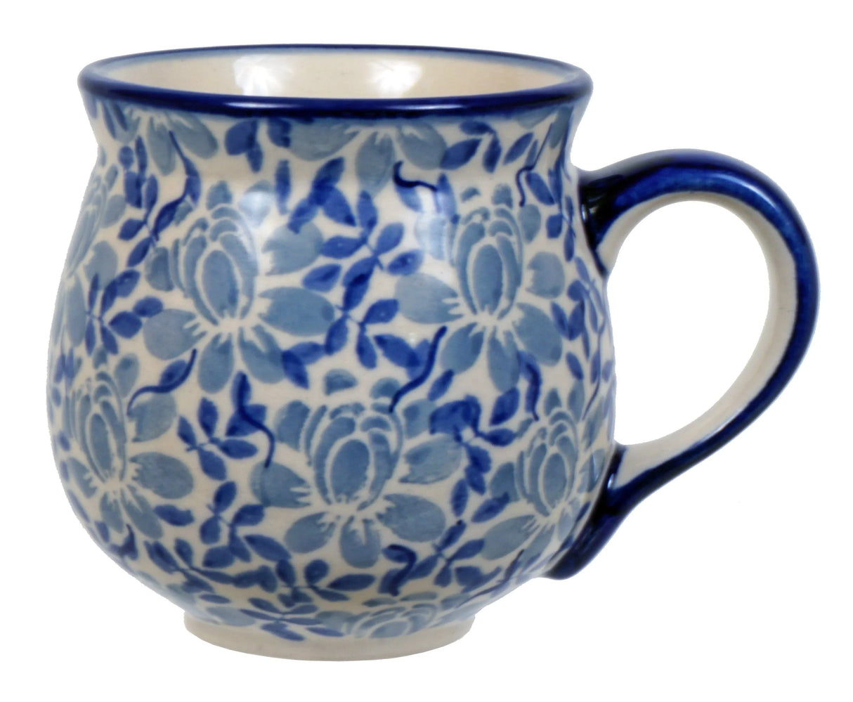 Mug, Belly Mug, 10oz Medium in "English Blue" by Manufaktura | K090U-AS53