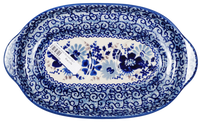 A picture of a Polish Pottery Cream and Sugar Set (Blue Life) | K091S-EO39 as shown at PolishPotteryOutlet.com/products/cream-and-sugar-set-blue-life