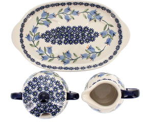 Polish Pottery Cream and Sugar Set (Lily of the Valley) | K091T-ASD Additional Image at PolishPotteryOutlet.com
