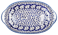 A picture of a Polish Pottery Cream and Sugar Set (Kitty Cat Path) | K091T-KOT6 as shown at PolishPotteryOutlet.com/products/cream-and-sugar-set-kitty-cat-path