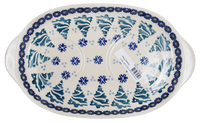 A picture of a Polish Pottery Cream and Sugar Set (Snowy Pines) | K091T-U22 as shown at PolishPotteryOutlet.com/products/copy-of-cream-and-sugar-set-snowy-pines