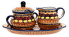 Polish Pottery Cream and Sugar Set (Desert Sunrise) | K091U-KLJ at PolishPotteryOutlet.com