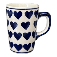 A picture of a Polish Pottery Pluton Mug (Whole Hearted) | K096T-SEDU as shown at PolishPotteryOutlet.com/products/pluton-mug-whole-hearted-k096t-sedu