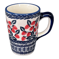 A picture of a Polish Pottery Pluton Mug (Fresh Strawberries) | K096U-AS70 as shown at PolishPotteryOutlet.com/products/pluton-mug-fresh-strawberries-k096u-as70
