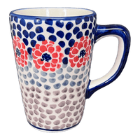 A picture of a Polish Pottery Pluton Mug (Falling Petals) | K096U-AS72 as shown at PolishPotteryOutlet.com/products/pluton-mug-falling-petals-k096u-as72