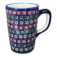 A picture of a Polish Pottery Pluton Mug (Rings of Flowers) | K096U-DH17 as shown at PolishPotteryOutlet.com/products/pluton-mug-rings-of-flowers-k096u-dh17