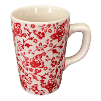 A picture of a Polish Pottery Pluton Mug (Rose - Floribunda) | K096U-GZ32 as shown at PolishPotteryOutlet.com/products/pluton-mug-rose-floribunda-k096u-gz32
