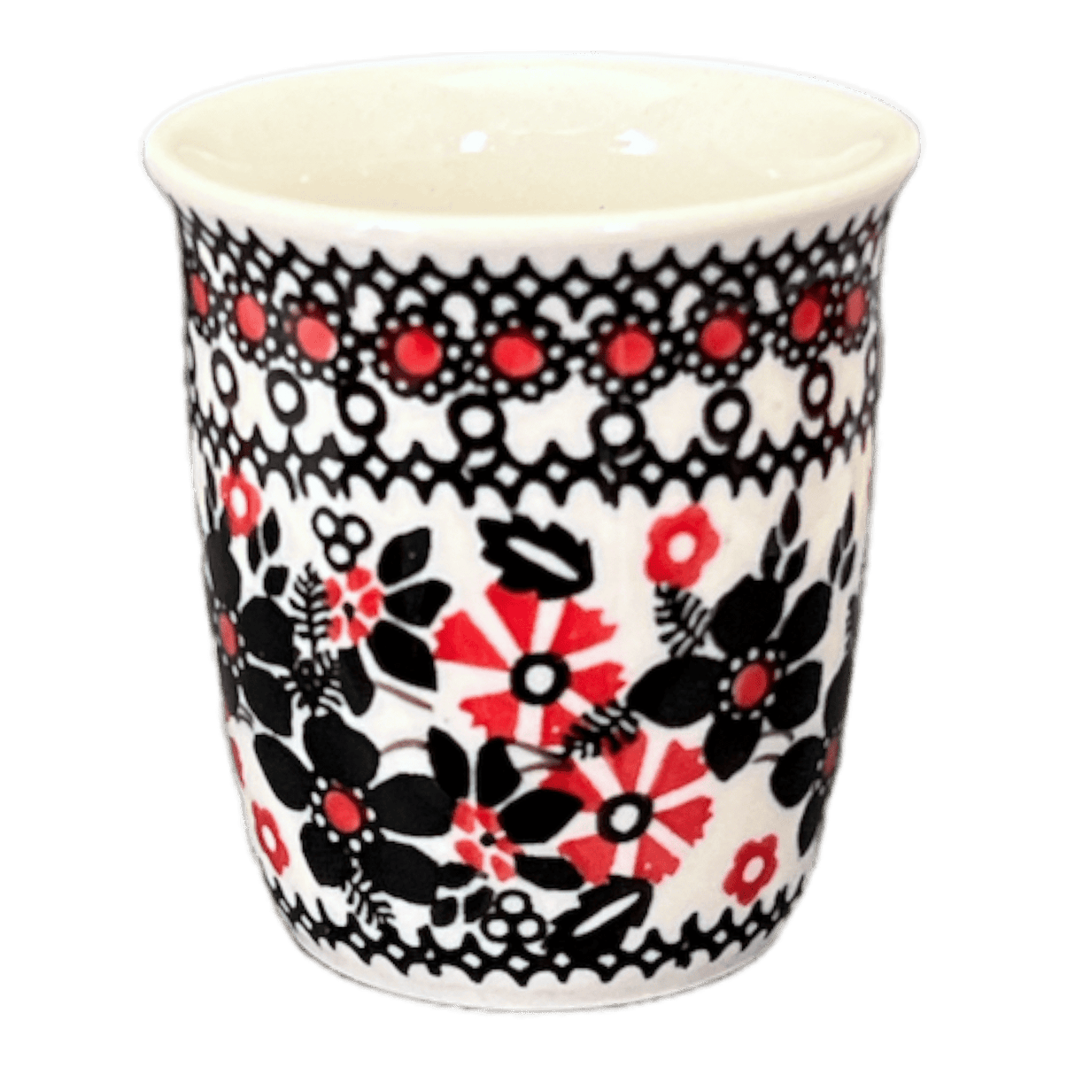 Cup, Wine Cup, 4 oz in "Duet in Black & Red" by Manufaktura | K100S-DPCC