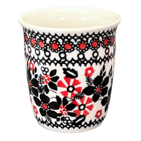 Polish Pottery Wine Cup/Q-Tip Holder (Duet in Black & Red) | K100S-DPCC Additional Image at PolishPotteryOutlet.com