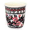 Polish Pottery Wine Cup/Q-Tip Holder (Duet in Black & Red) | K100S-DPCC at PolishPotteryOutlet.com