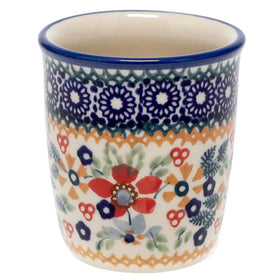 Polish Pottery Wine Cup/Q-Tip Holder (Ruby Bouquet) | K100S-DPCS Additional Image at PolishPotteryOutlet.com