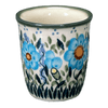 Polish Pottery Wine Cup/Q-Tip Holder (Baby Blue Blossoms) | K100S-JS49 at PolishPotteryOutlet.com