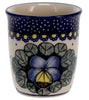 Polish Pottery Wine Cup/Q-Tip Holder (Pansies) | K100S-JZB at PolishPotteryOutlet.com
