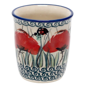 Polish Pottery Wine Cup/Q-Tip Holder (Poppy Paradise) | K100S-PD01 Additional Image at PolishPotteryOutlet.com