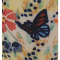 A picture of a Polish Pottery Wine Cup/Q-Tip Holder (Butterfly Bliss) | K100S-WK73 as shown at PolishPotteryOutlet.com/products/wine-cup-q-tip-holder-butterfly-bliss-k100s-wk73